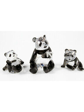 Swarovski SCS 2008 Panda Family Mother 2 Cubs Plaque Designer Signed Heinz Boxed
